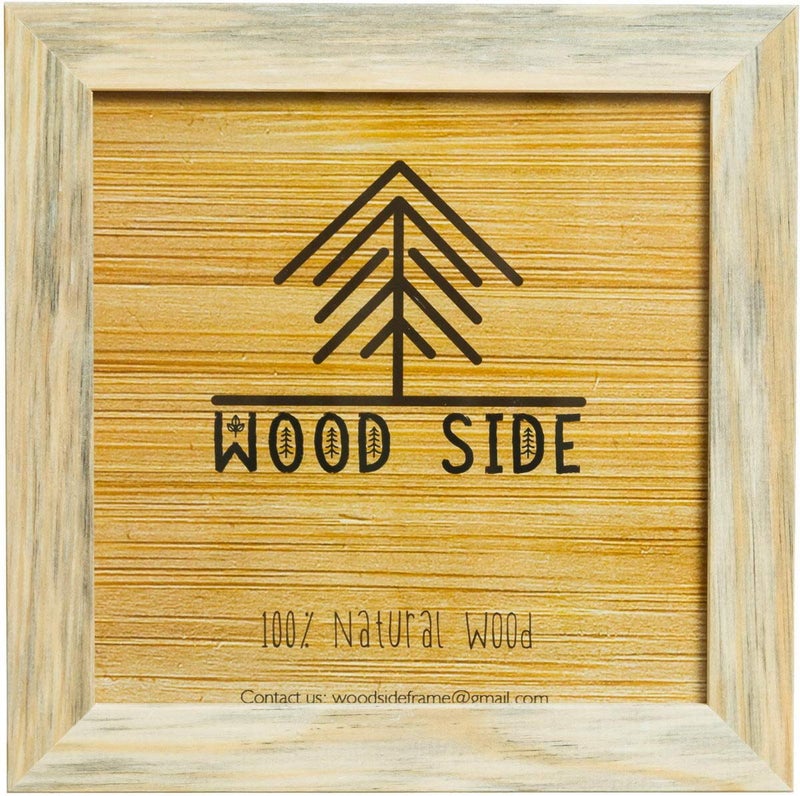 Woodside Rustic Wooden Square Picture Frames 8x8 - Set of 2 - Natural Solid Eco Wood with Real Glass for Wall Mounting and Tabletop Photo Frame - Image 4